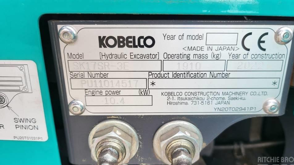 Miniexcavator - Kobelco SK 17 SR-3 2tonnes 2 buckets 04 hours new